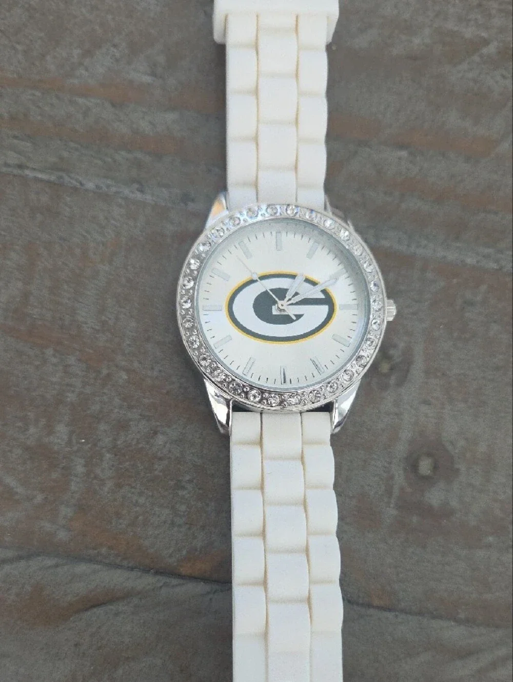NWT Game Time NFL Green Bay Packers Glitz Watch - White Silicone